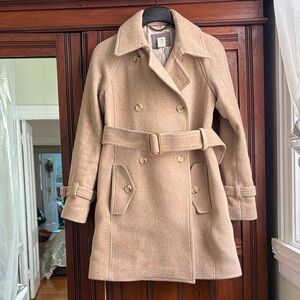 J. Crew Women's Double-Breasted Belted Trench Coat in Light Beige